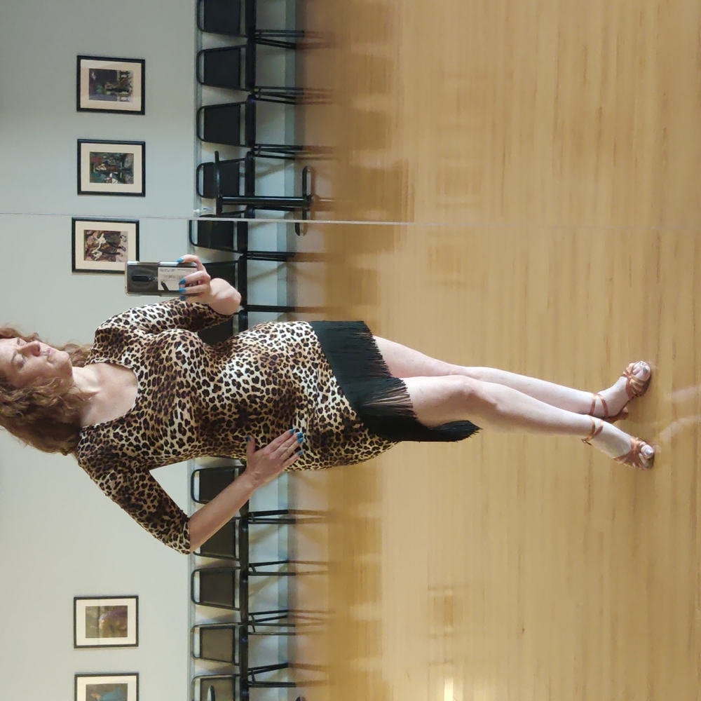 Leopard and fringe dress Valentine's Day Delight